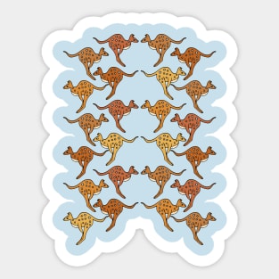 Adorable Colorful Cartoon Kangaroo Pattern Sticker